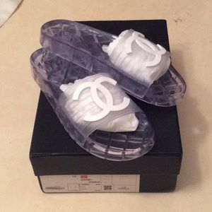 Chanel Women's Clear Jelly Mule Slides
